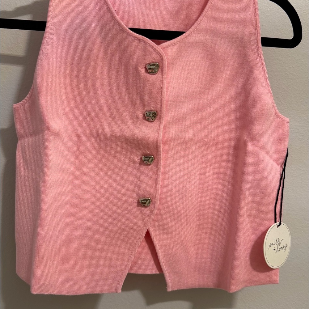 Pink Sleeveless Blouse